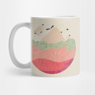 Shades of pink abstract mountain landscape Mug